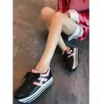 hogan platform femmes sneakers 2018 noir rose
